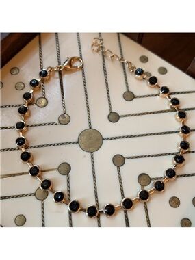 Gold and Black Chain Bracelet